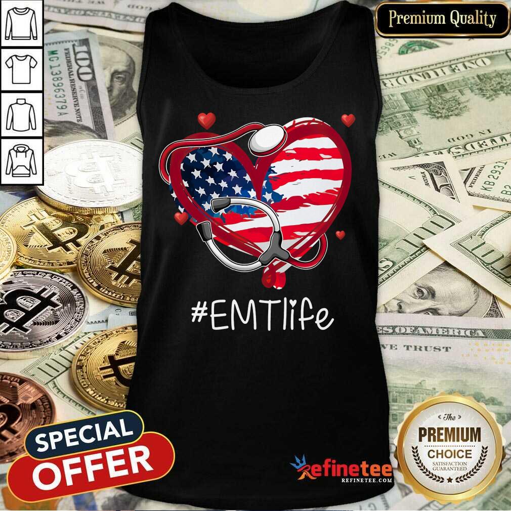 Heart American Flag EMT Life Shirt