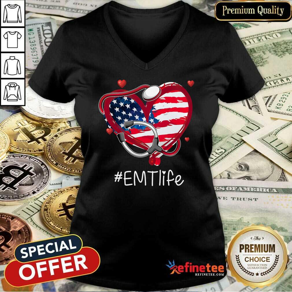 Heart American Flag EMT Life Shirt