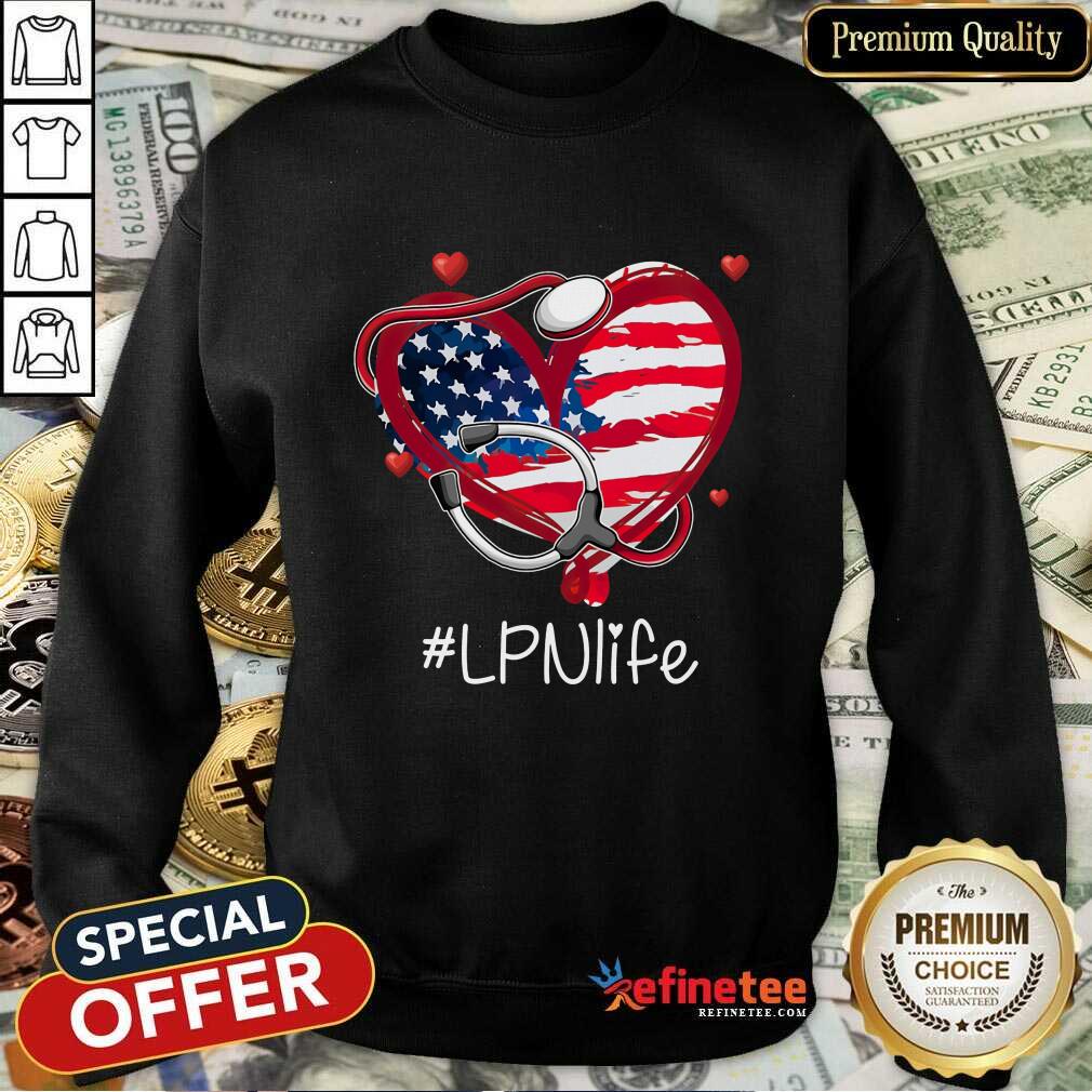 Heart American Flag LPN Life Shirt
