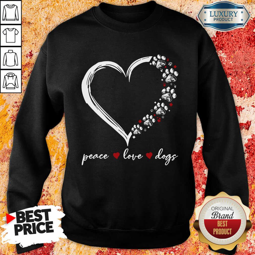 Heart Dogs Paw Love Peace Dog Shirt