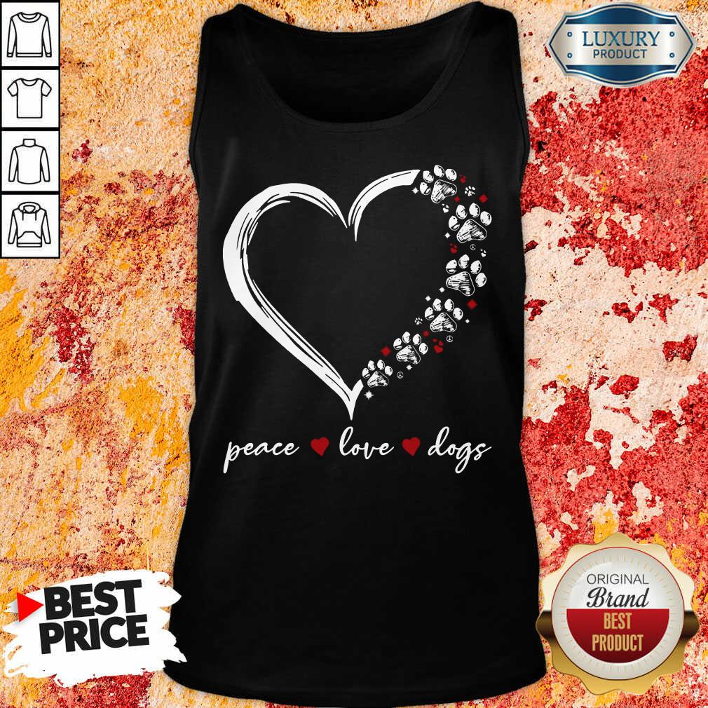 Heart Dogs Paw Love Peace Dog Shirt