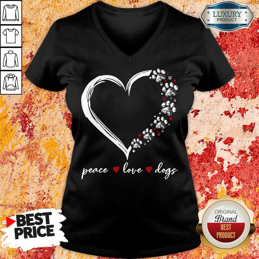 Heart Dogs Paw Love Peace Dog Shirt