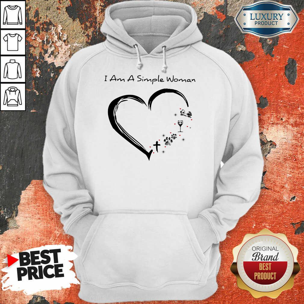 Heart I Am A Simple Woman Weight Lifting Dog Paw Coffee Heart Shirt