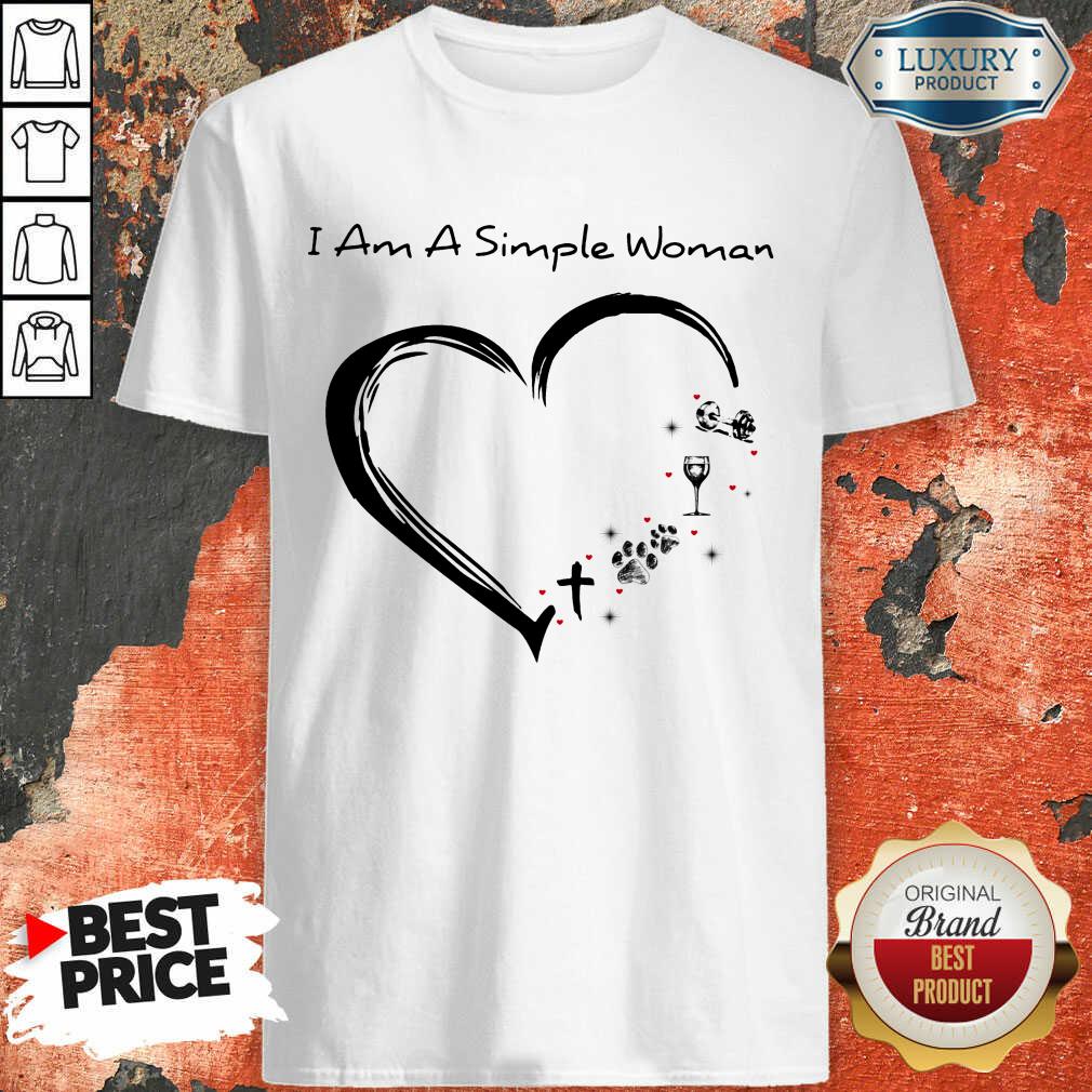 Heart I Am A Simple Woman Weight Lifting Dog Paw Coffee Heart Shirt