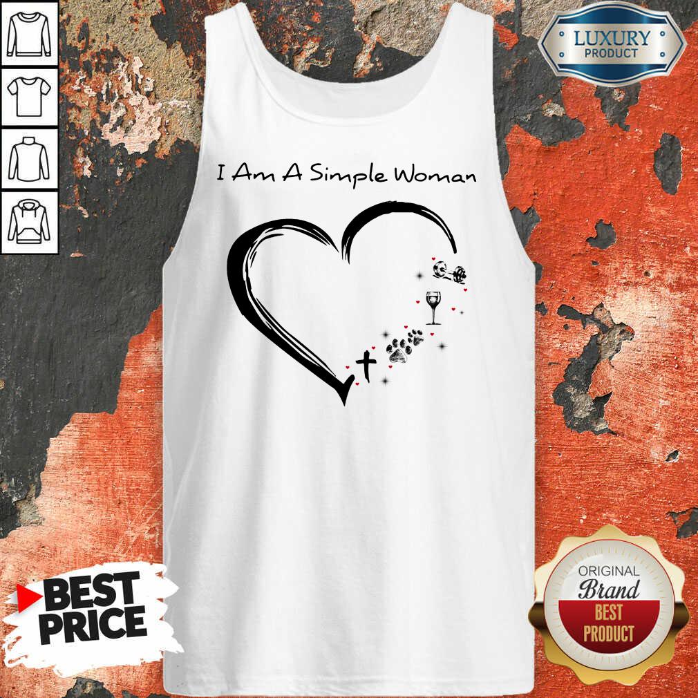 Heart I Am A Simple Woman Weight Lifting Dog Paw Coffee Heart Shirt
