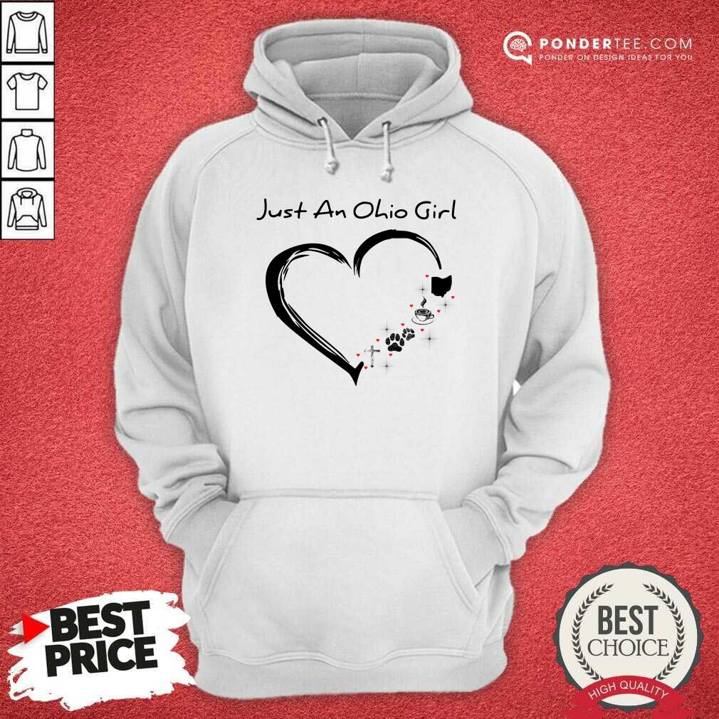 Heart Just An Ohio Girl Cross Dog Coffee Shirt