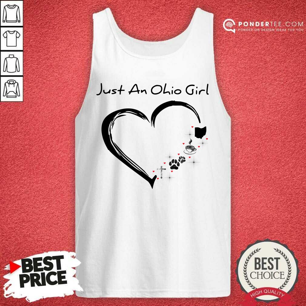 Heart Just An Ohio Girl Cross Dog Coffee Shirt