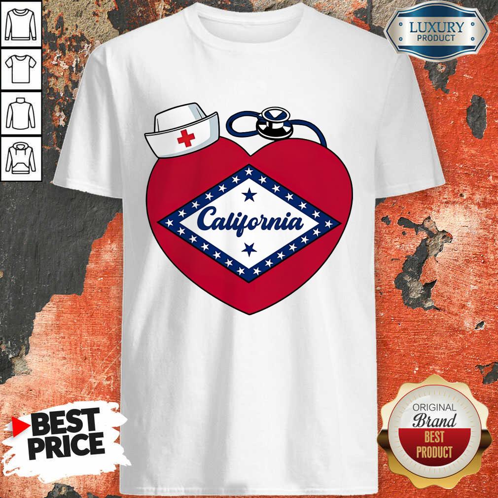 Heart Nurse Medical Stethoscope California Shirt