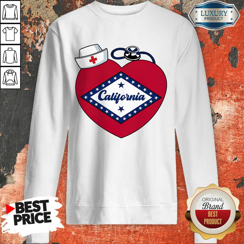 Heart Nurse Medical Stethoscope California Shirt