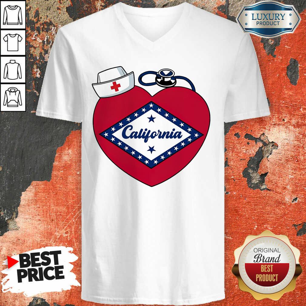 Heart Nurse Medical Stethoscope California Shirt