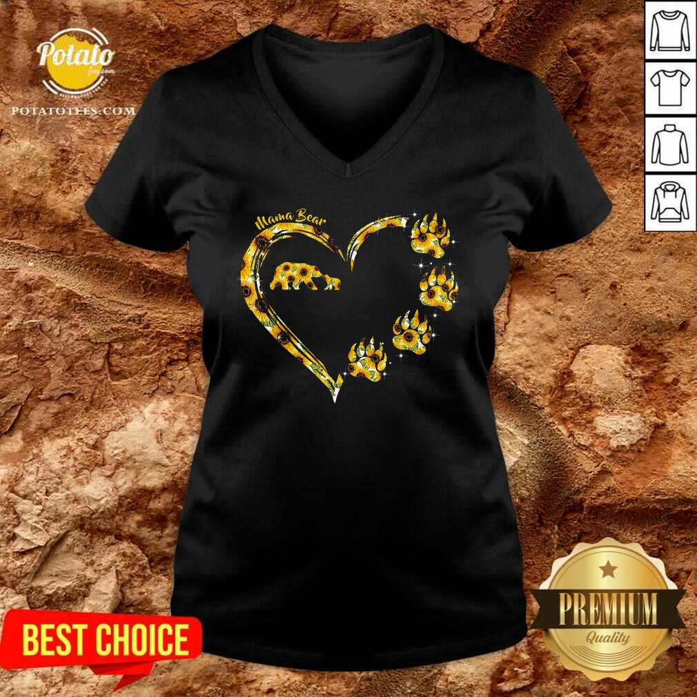 Heart Sunflower Mama Bear Mother'S Day Shirt