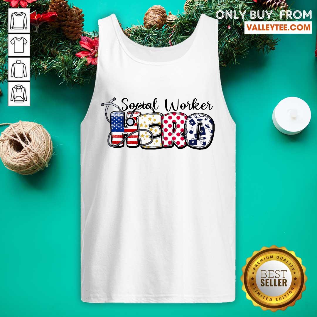 Hero Ear Piece Social Worker American Flag Shirt