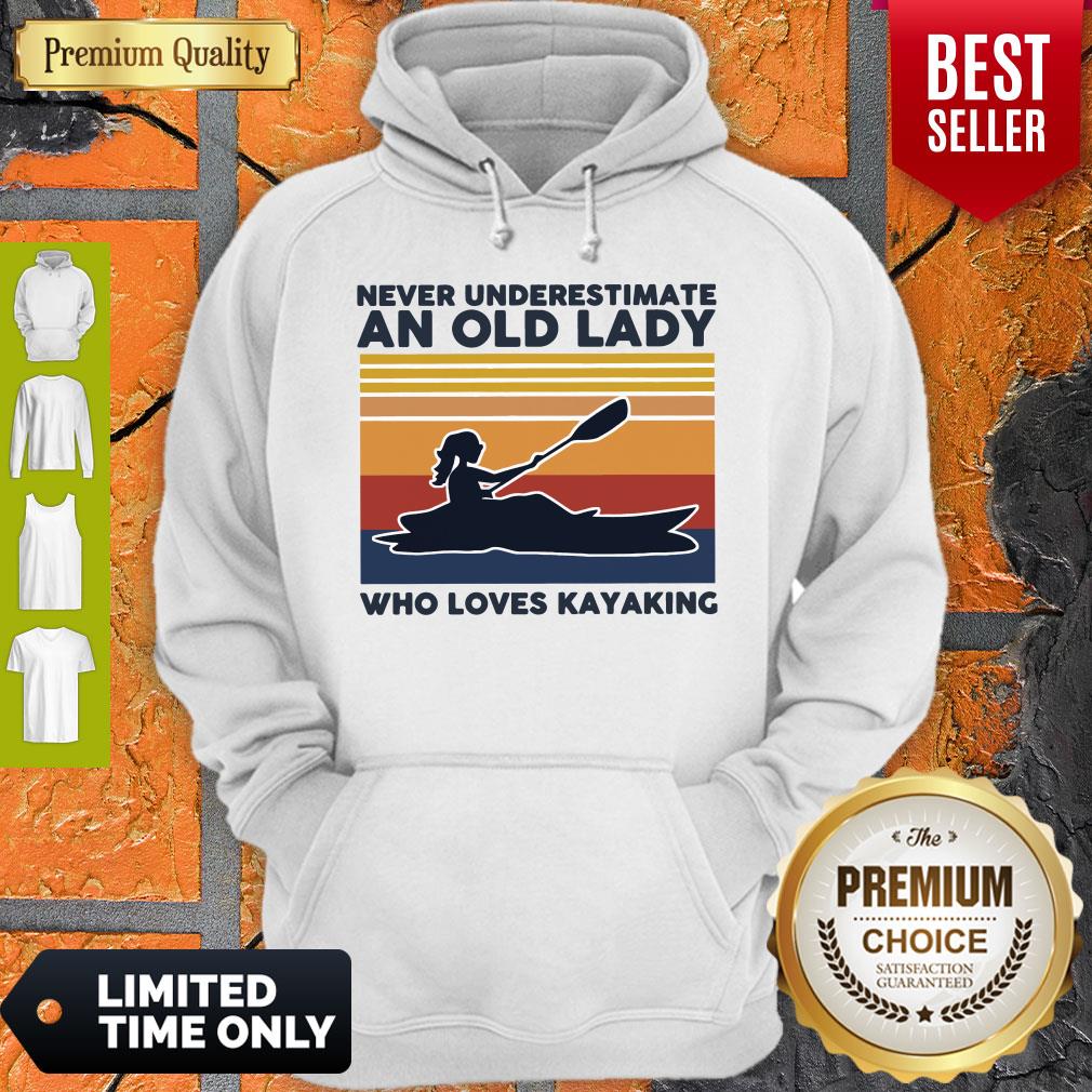 Top Never Underestimate An Old Lady Who Loves Kayaking Vintage Shirt