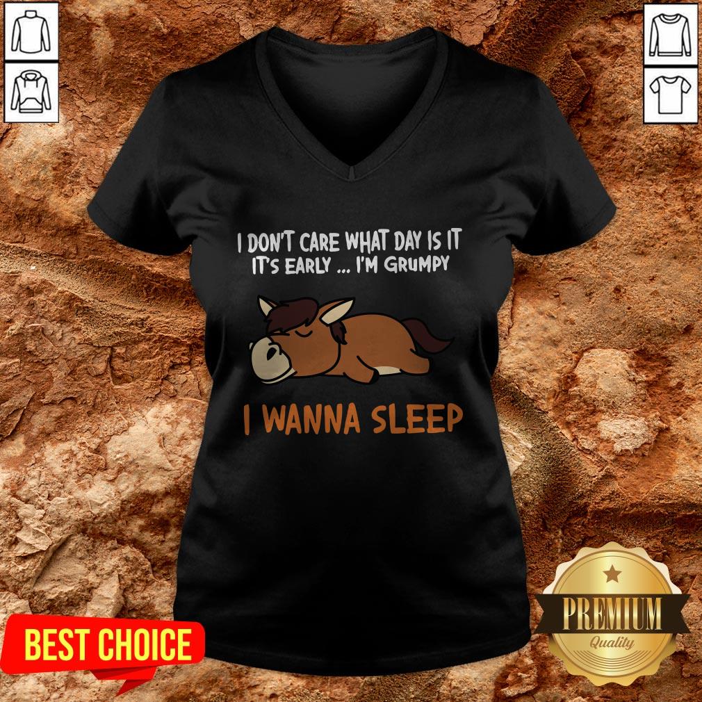 horse-i-dont-care-what-day-is-it-its-early-im-grumpy-i-wanna-sleep-v-neck.jpg