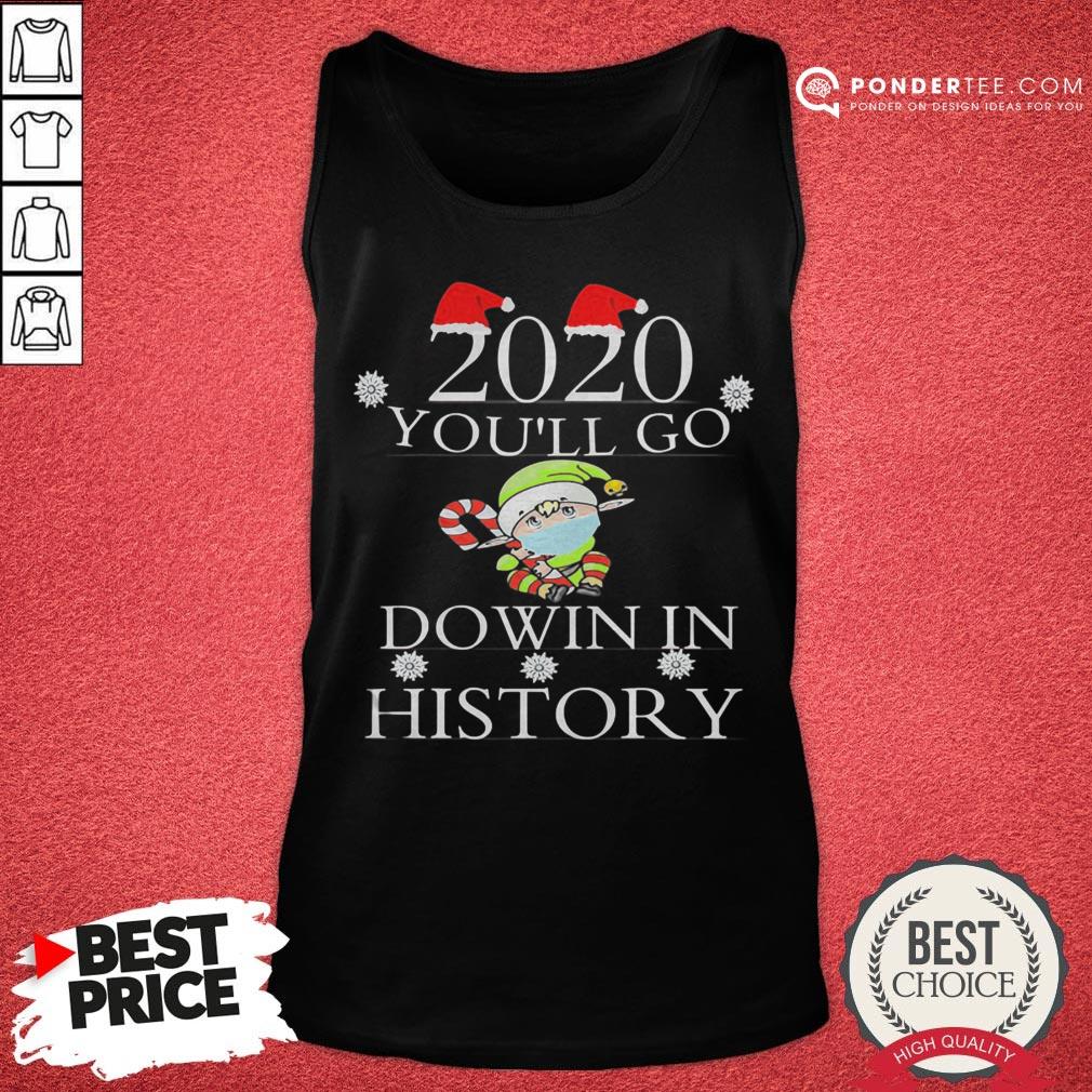 Hot 2020 You’ll Go Down In History Elf Wear Mask Christmas Shirt