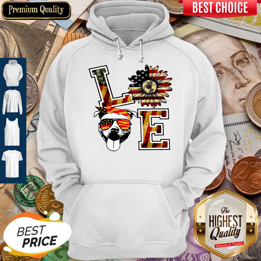 Hot American Sunflower Pitbull Love Patriot Shirt