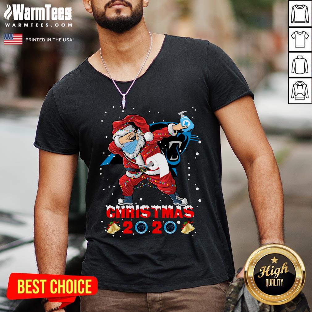 Hot Carolina Panthers Funny Santa Claus Dabbing Christmas 2020 Shirt