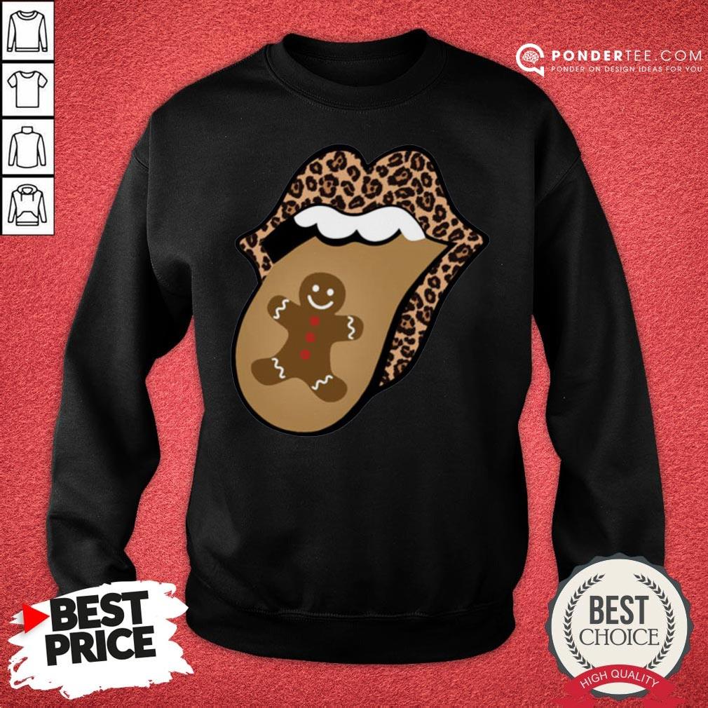 Hot Christmas Mouth Tongue Lips Gingerbread Cookie Man Christmas Shirt