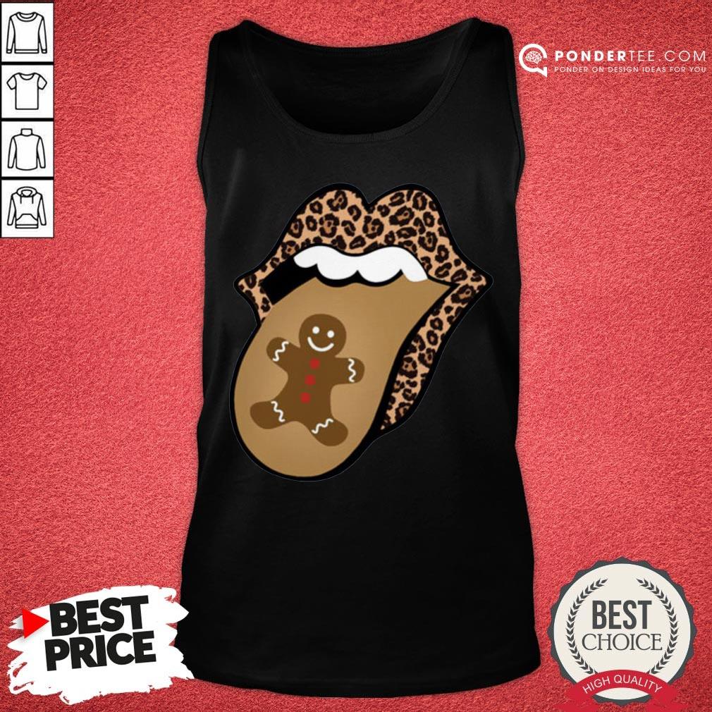 Hot Christmas Mouth Tongue Lips Gingerbread Cookie Man Christmas Shirt