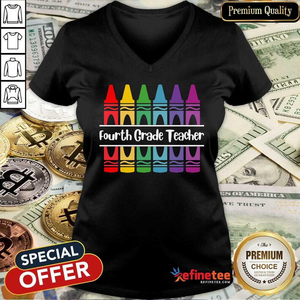 Hot Crayons Fourth Grade Teacher Shirt