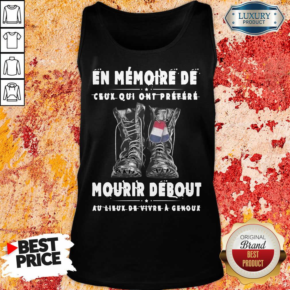 Hot En Memoire De Mourir Debout Shirt