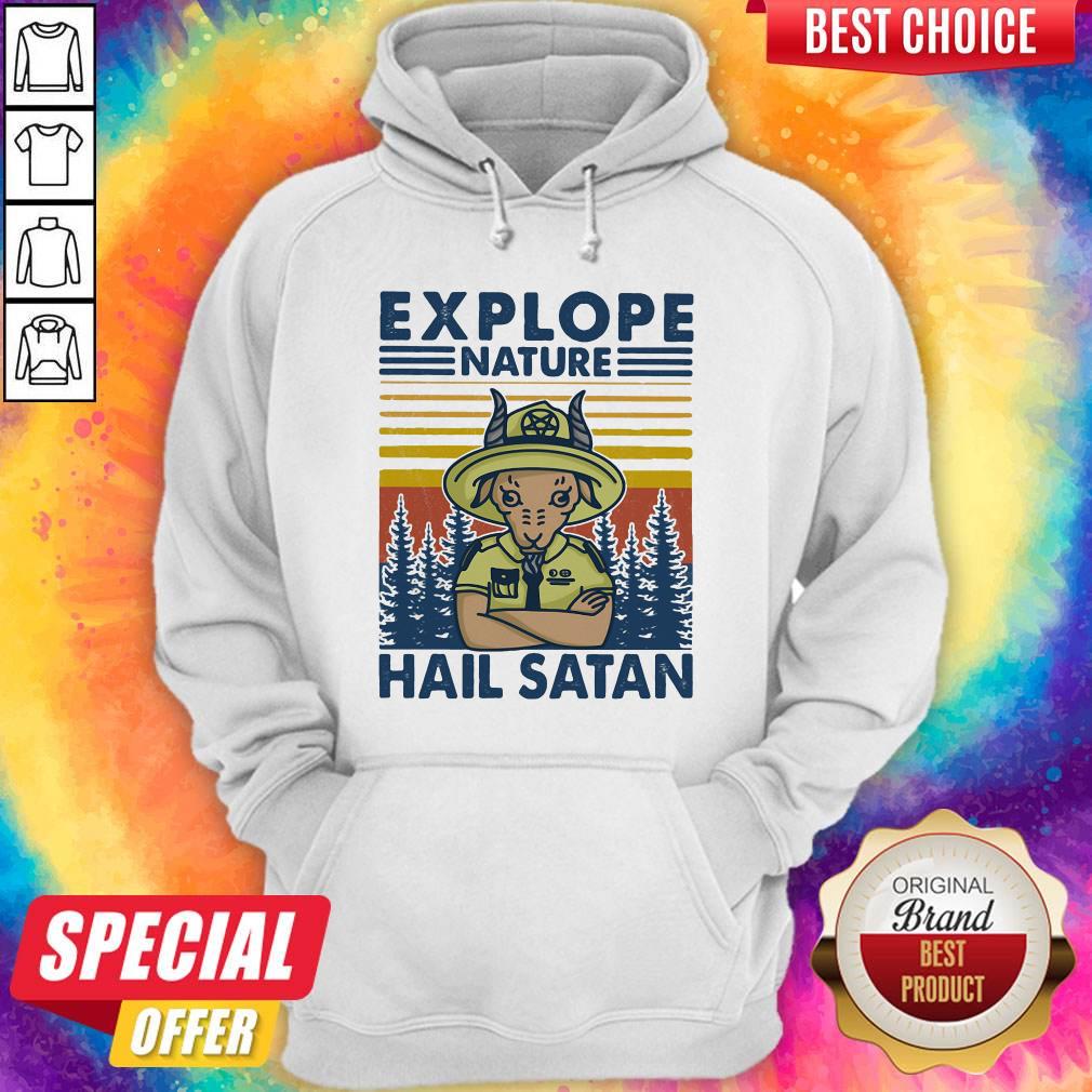 Hot Explope Nature Hail Satan Vintage Retro Shirt