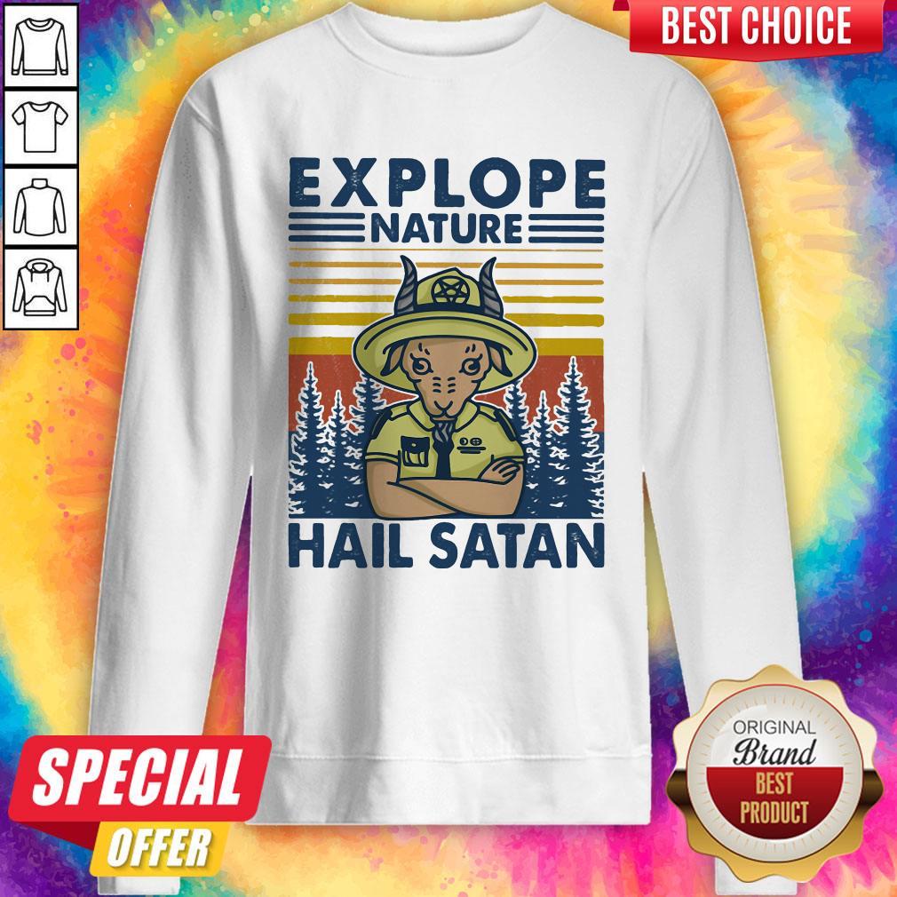 Hot Explope Nature Hail Satan Vintage Retro Shirt