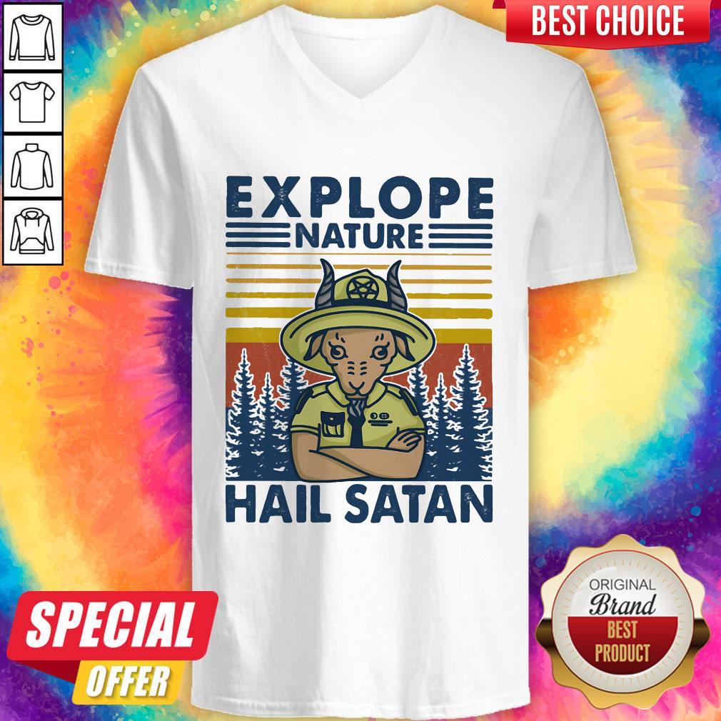 Hot Explope Nature Hail Satan Vintage Retro Shirt