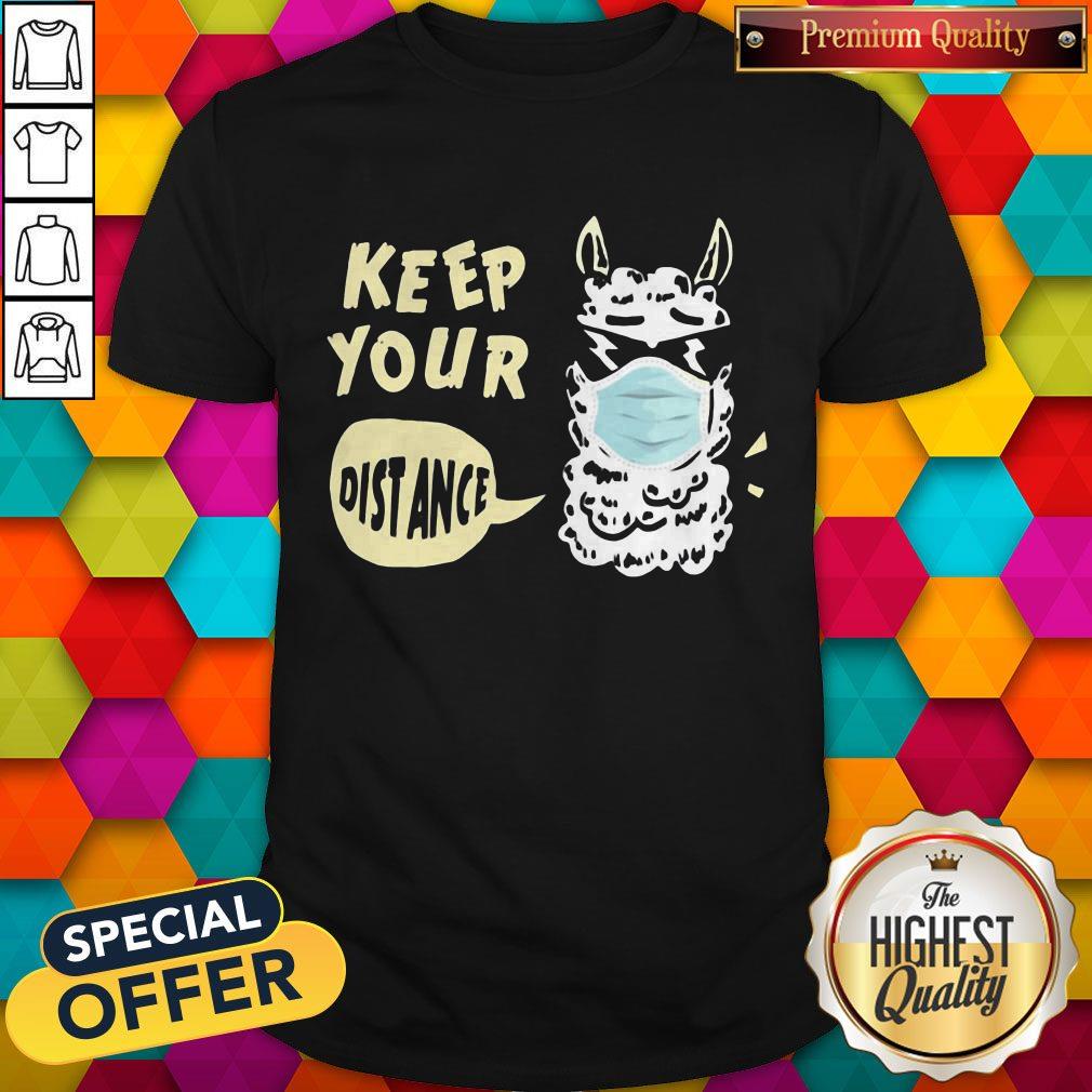 Hot Llama Glasses Face Mask Keep Your Dist Ance Shirt