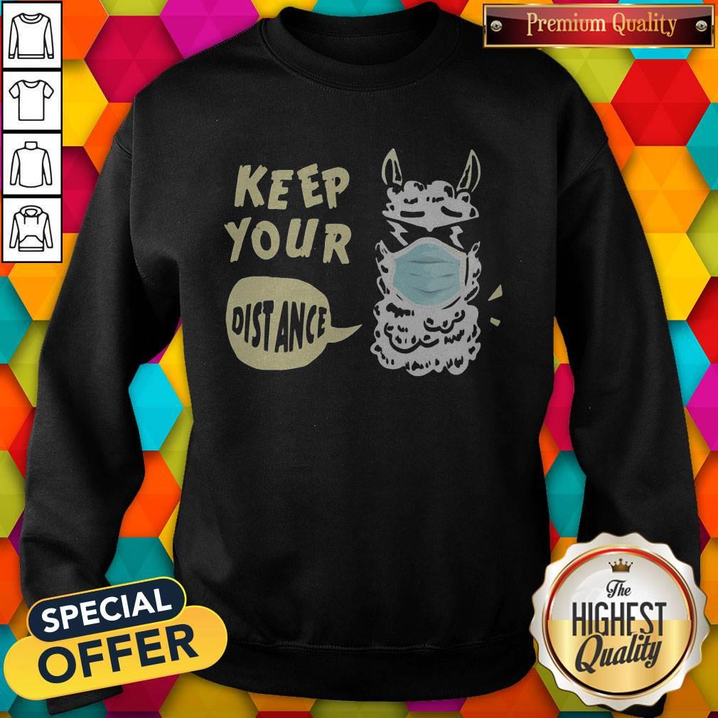 Hot Llama Glasses Face Mask Keep Your Dist Ance Shirt