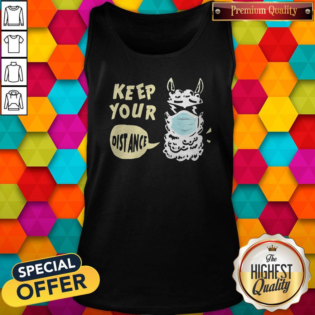 Hot Llama Glasses Face Mask Keep Your Dist Ance Shirt