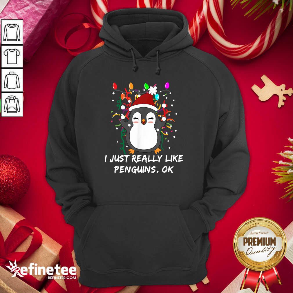 Hot Merry Christmas Penguin I Just Really Like Penguins Ok Shirt