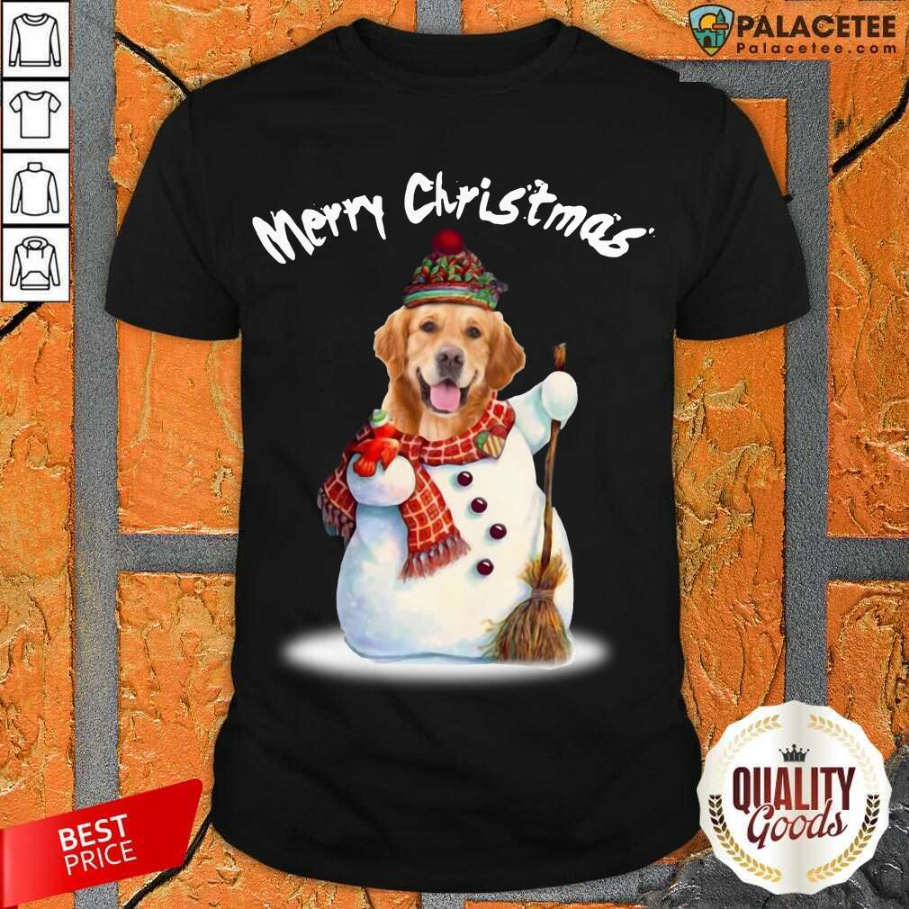 Hot Merry Christmas Snow Golden Retriever Shirt