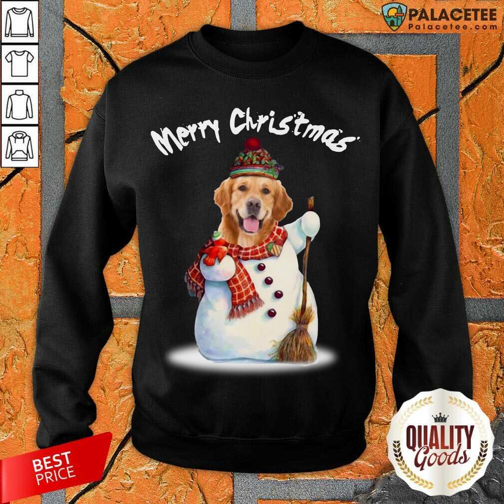 Hot Merry Christmas Snow Golden Retriever Shirt