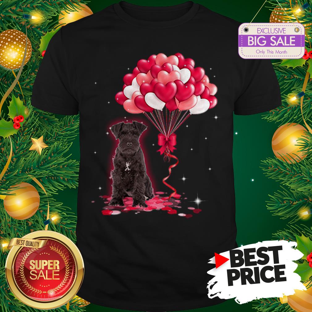Hot Miniature Schnauzer Dog Love Balloons Heart Shirt