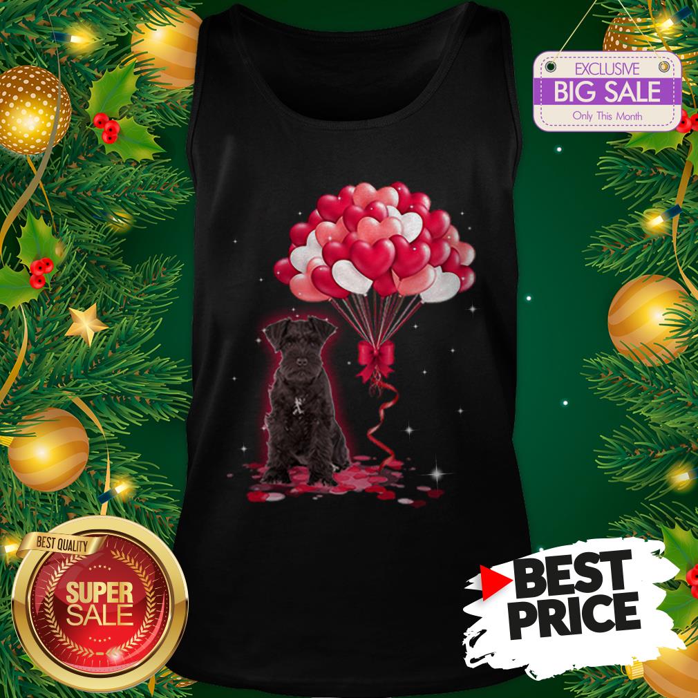 Hot Miniature Schnauzer Dog Love Balloons Heart Shirt