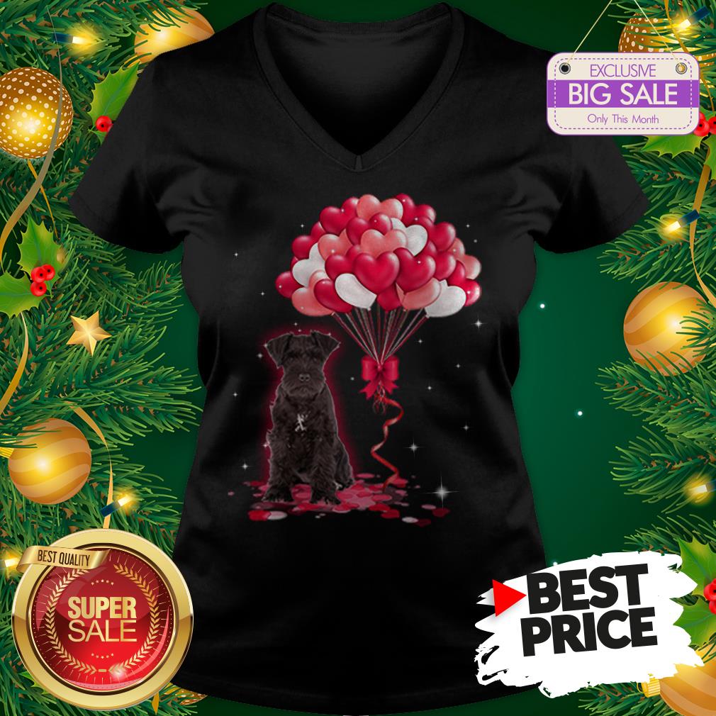 Hot Miniature Schnauzer Dog Love Balloons Heart Shirt