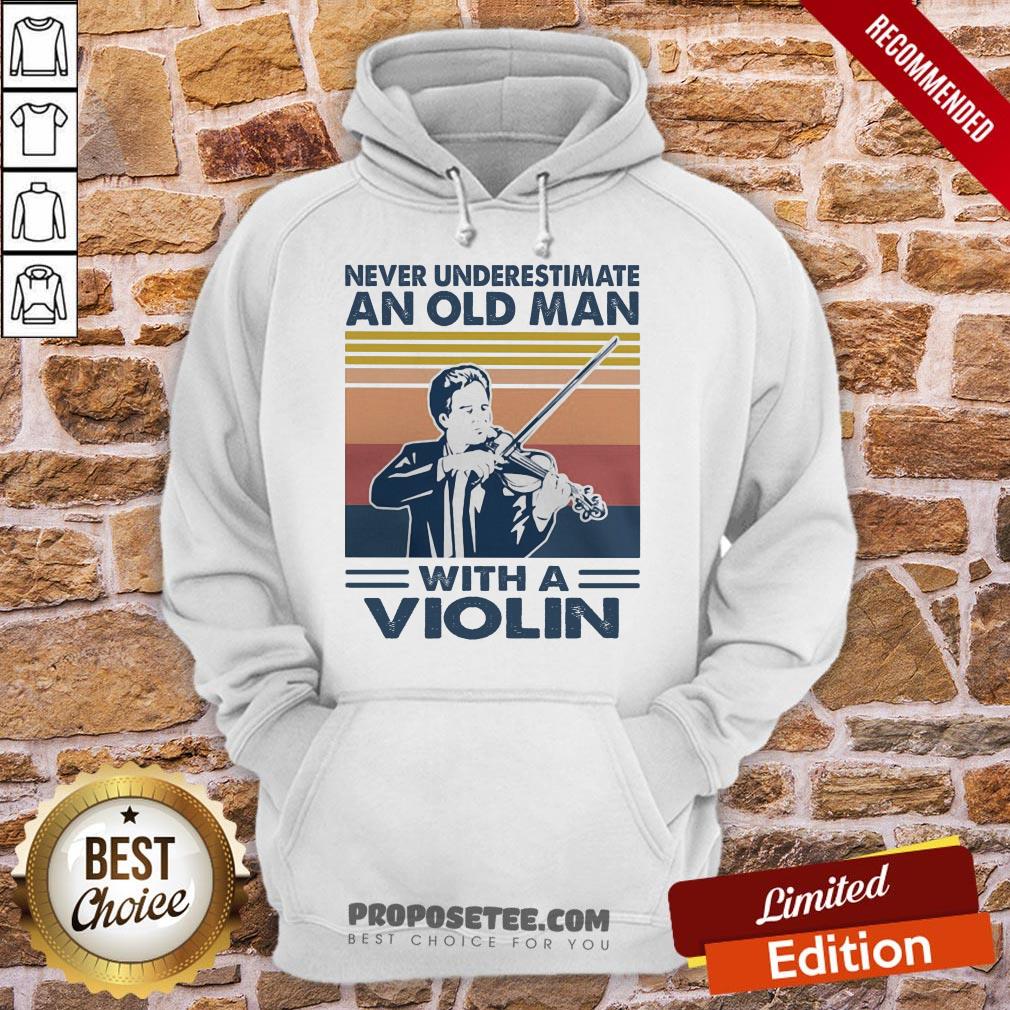 Hot Never Underestimate An Old Man With A Violin Vintage Shirt