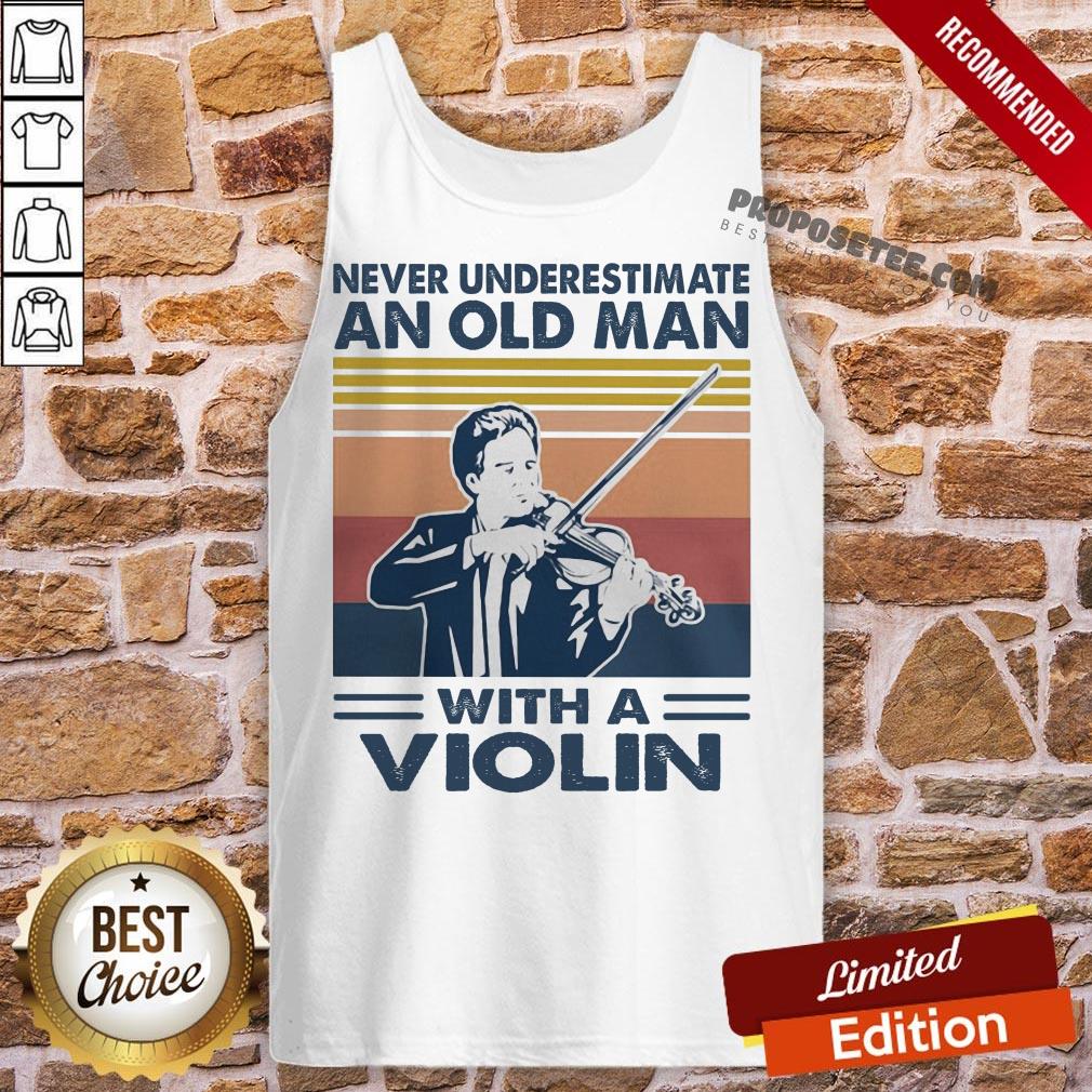 Hot Never Underestimate An Old Man With A Violin Vintage Shirt