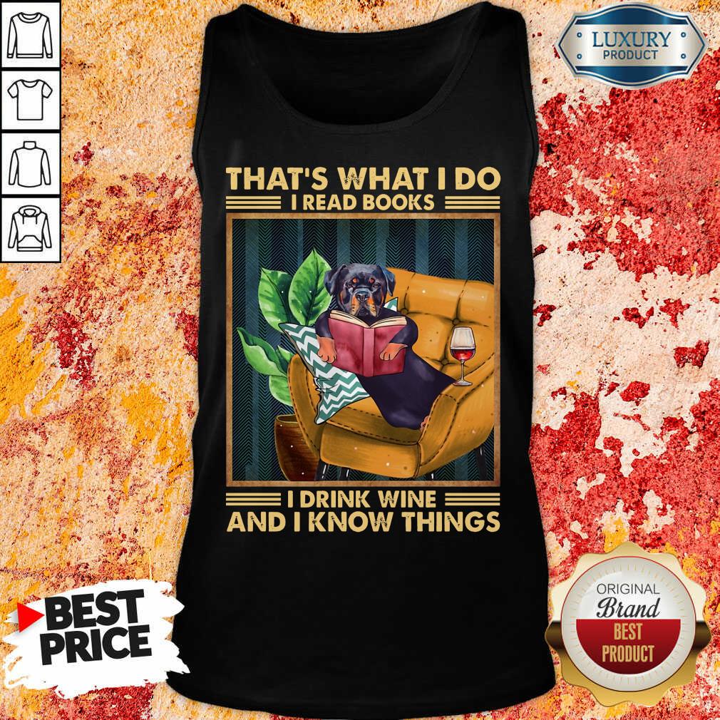 Hot Rottweiler I Read Books I Drink Wine Shirt