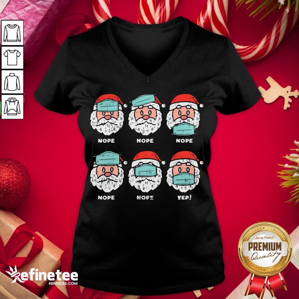 Hot Santa Face Mask Funny Christmas Xmas Quarantine Pajamas Gift Shirt