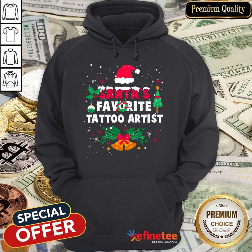 Hot Santas Favorite Tattoo Artist Christmas Xmas Gift Shirt