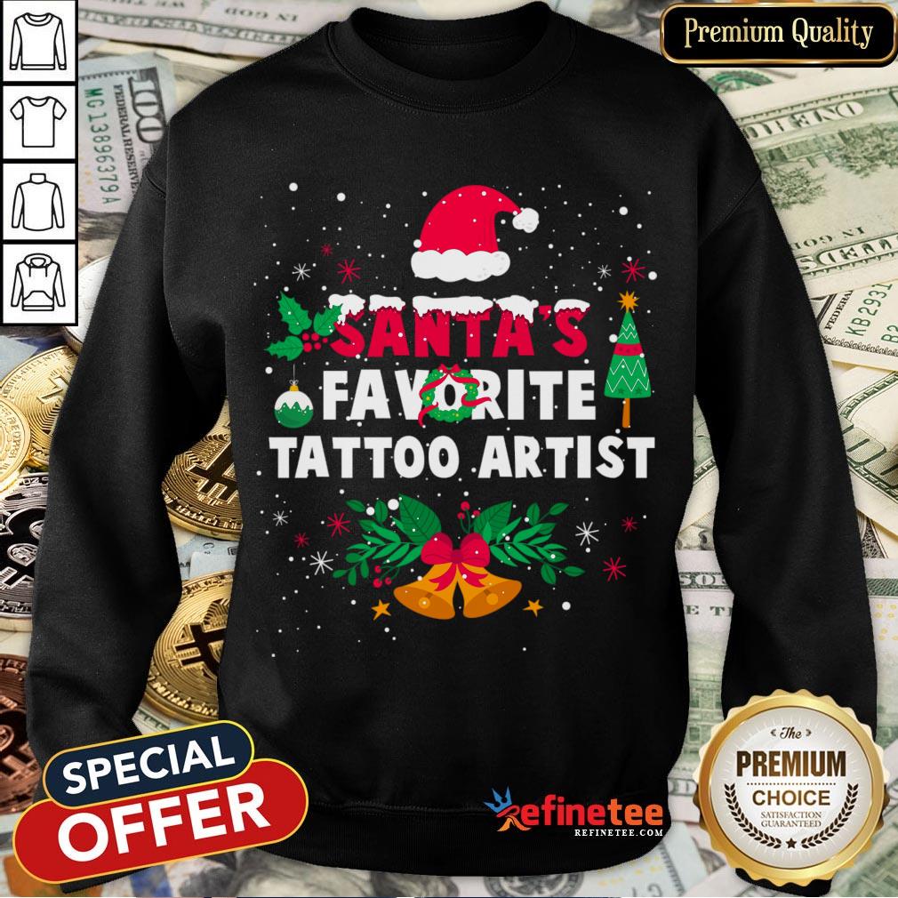 Hot Santas Favorite Tattoo Artist Christmas Xmas Gift Shirt