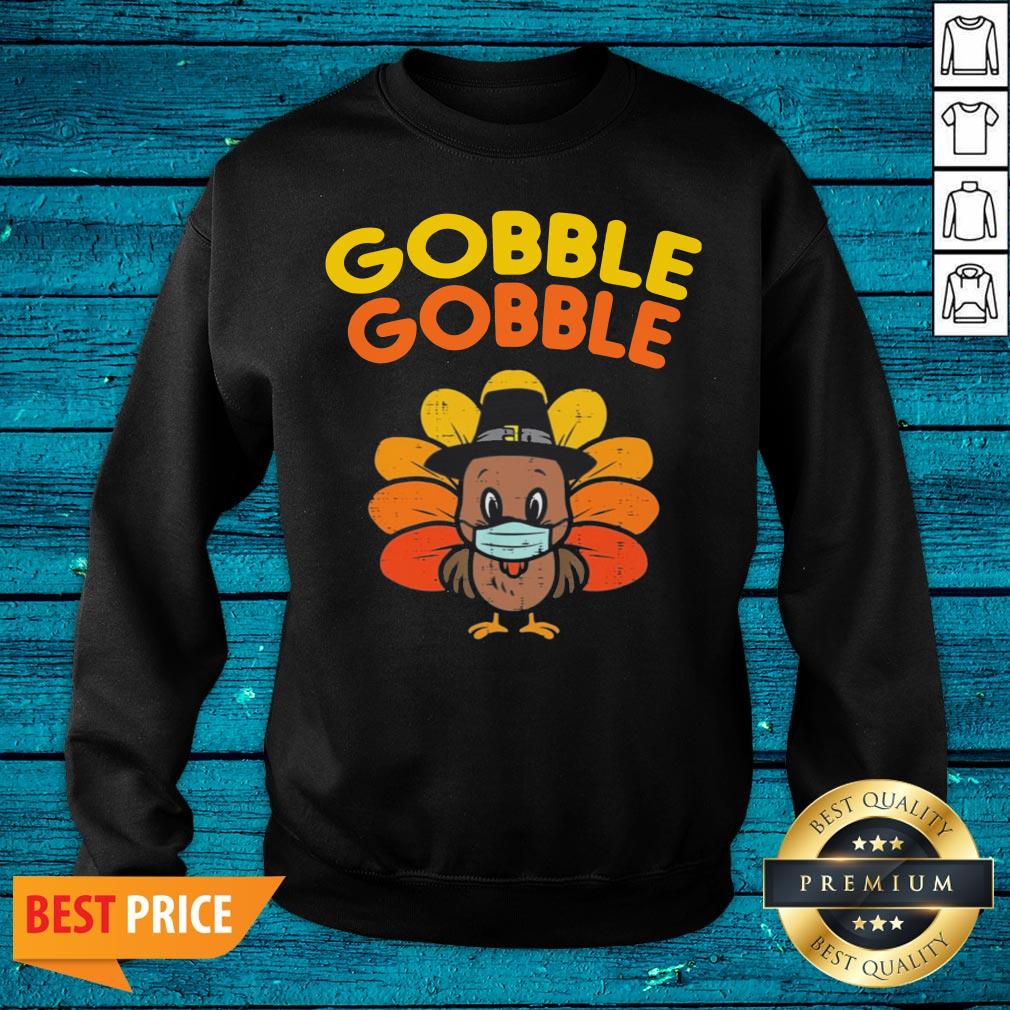 Hot Turkey Face Mask Gobble Gobble Thanksgiving Shirt