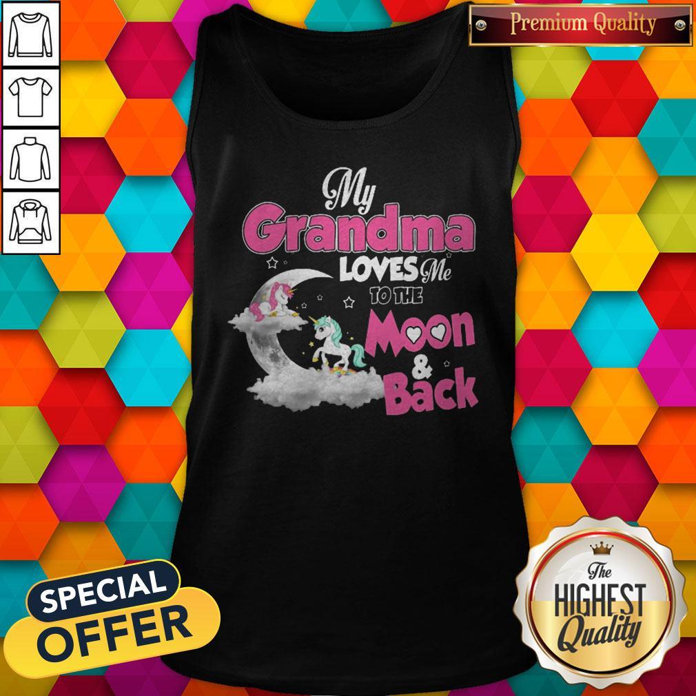 Hot Unicorn My Grandma Loves Me To The Moon And Back Shirt