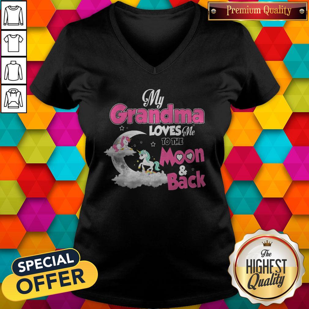 Hot Unicorn My Grandma Loves Me To The Moon And Back Shirt