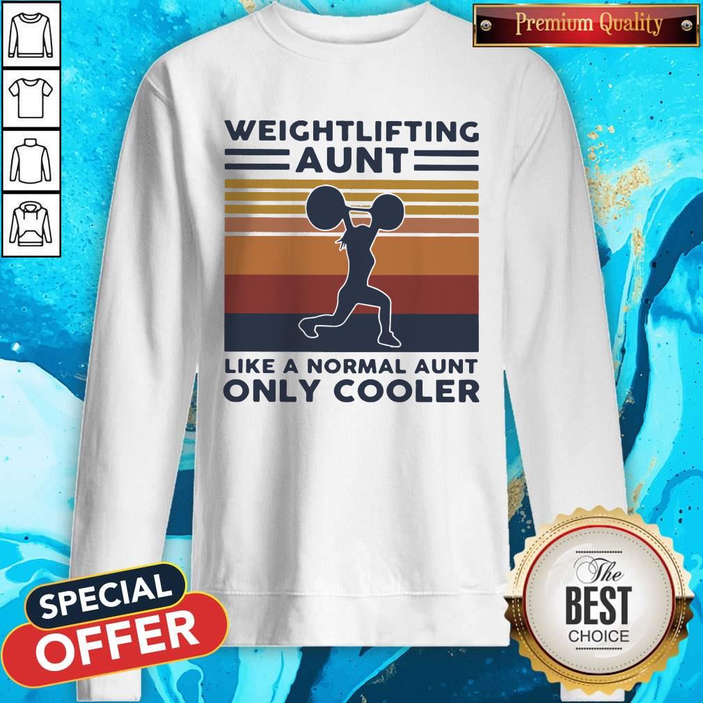Hot Weightlifting Aunt Like A Normal Aunt Only Cooler Vintage Retro Shirt