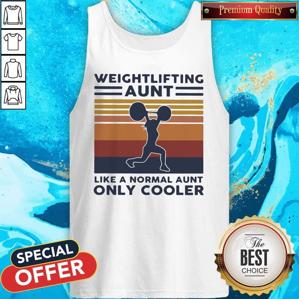Hot Weightlifting Aunt Like A Normal Aunt Only Cooler Vintage Retro Shirt