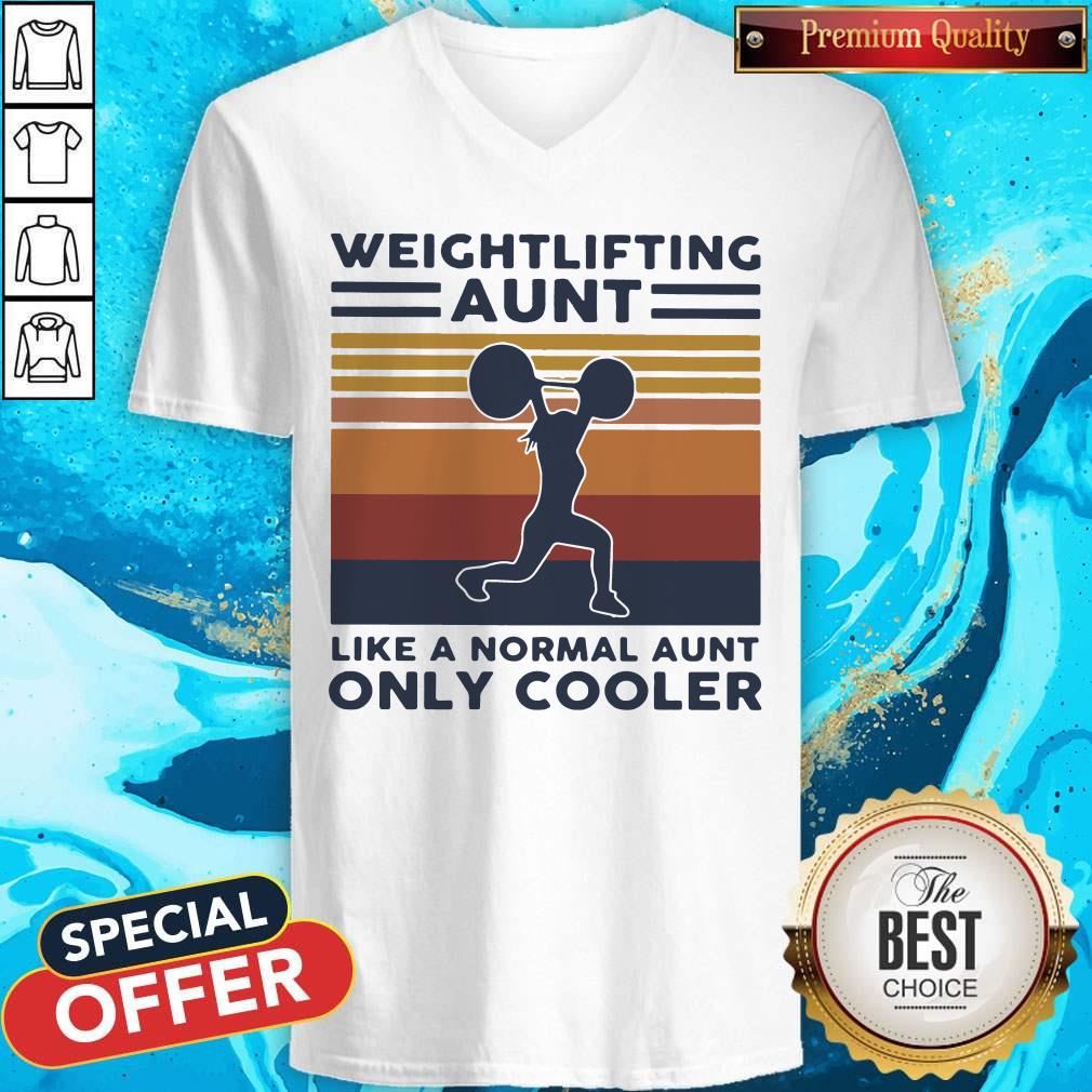 Hot Weightlifting Aunt Like A Normal Aunt Only Cooler Vintage Retro Shirt