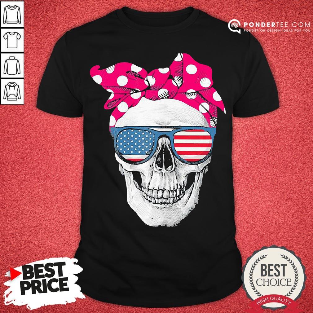 Hot Womens American Skull Women’s Pride With Cute Pink Polka Style 2020 Shirt